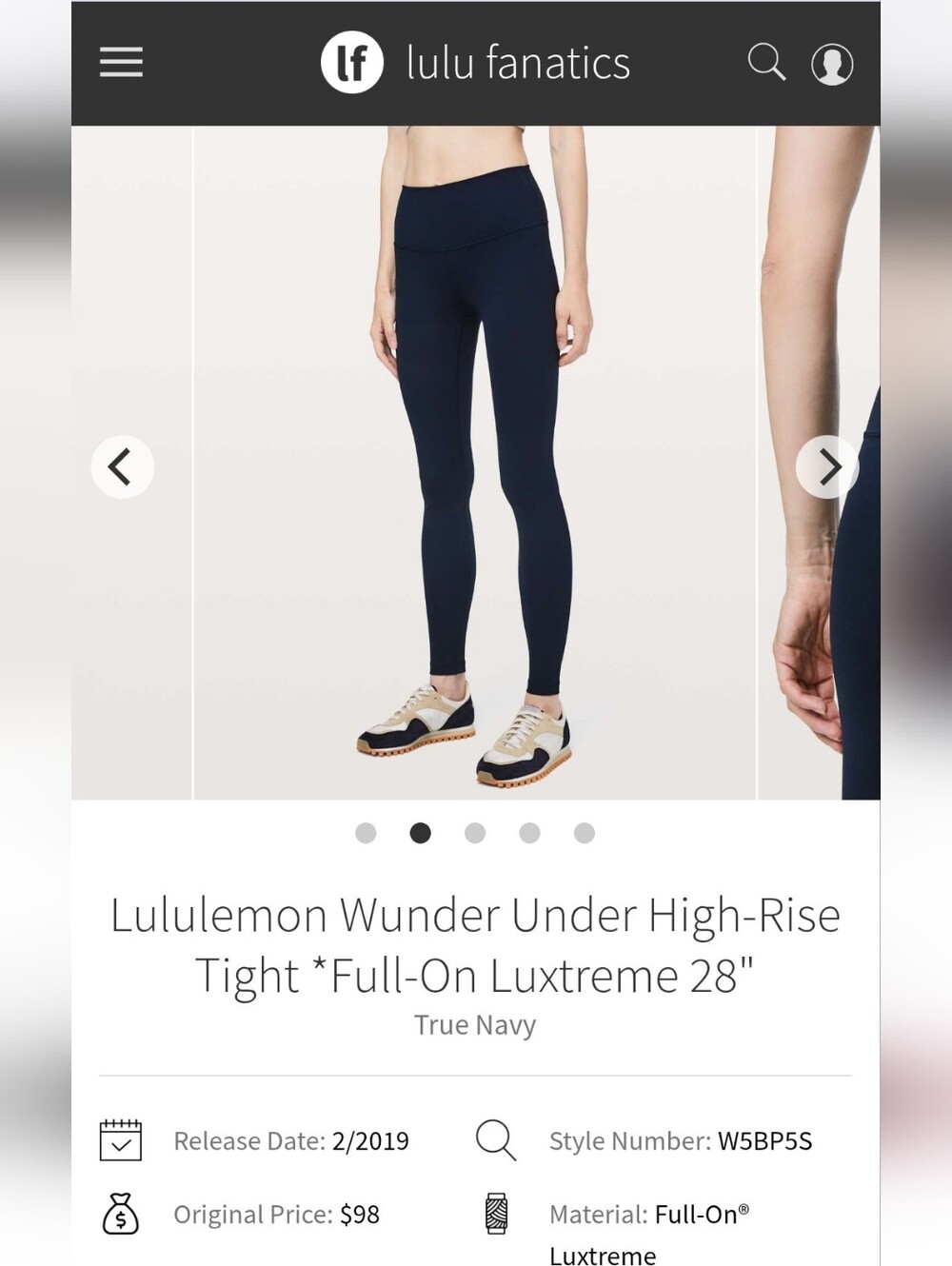 Lululemon athletica Wunder Under High-Rise Tight 28" – True Navy